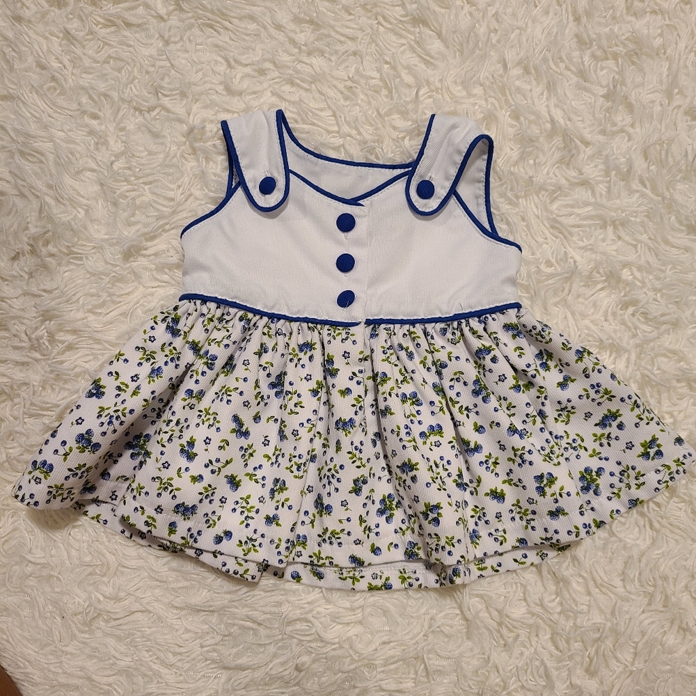 Handmade Blueberry Fruit Print Dress for Baby